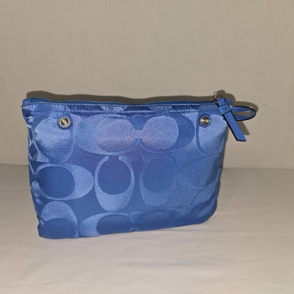 COACH Getaway Large Packable Blue Travel Weekender Tote With Zip Cosmetic Bag - Picture 4 of 15